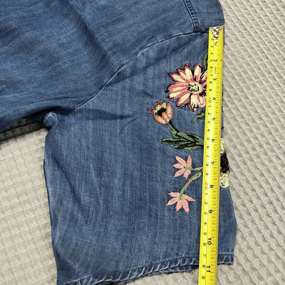 Style & Co Embroidered Chambray Kimono L Open Front  Boho Cottagecore Festival - Picture 16 of 16